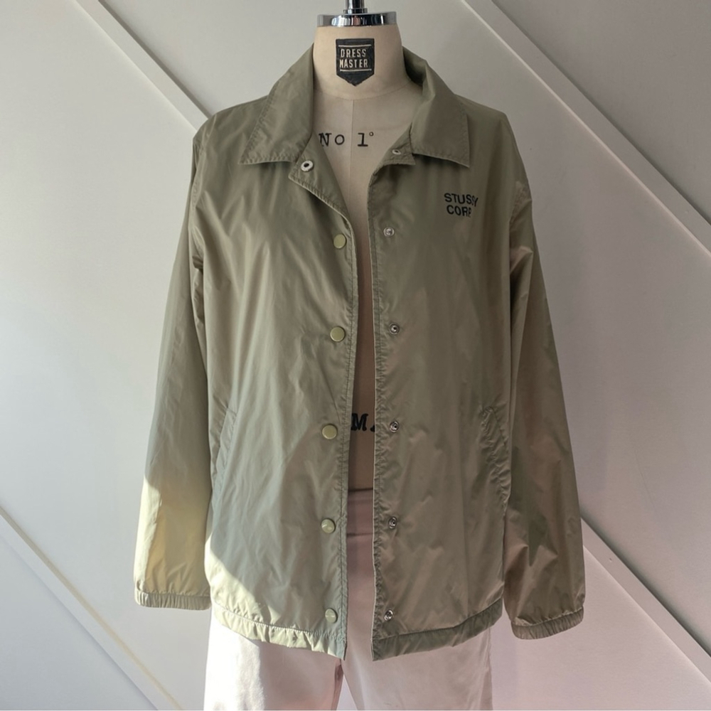 Stussy Corp Staff 19 Dice Coach Jacket Nylon Shell Khaki - Small - Picture 3 of 14